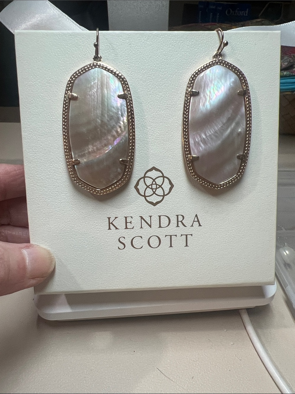 Kendra Scott Rose Gold Iridescent Mother-of-Pearl Drop Earrings Danielle